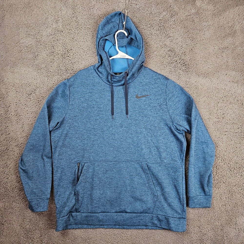 Nike Mens Therma-FIT Hoodie Blue Heather CU6214-453 XL Pullover